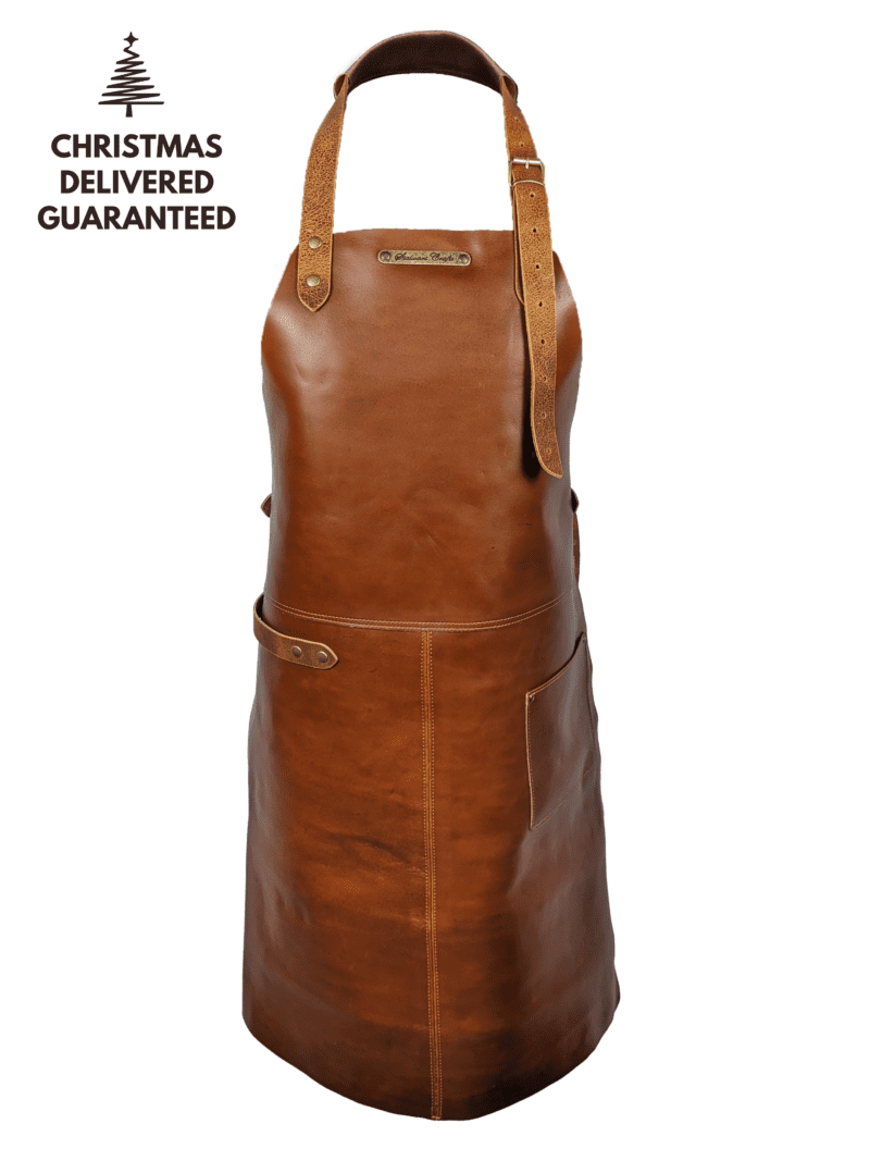 Basic Leather Apron Cognac - Chirtmas delivered guaranteed