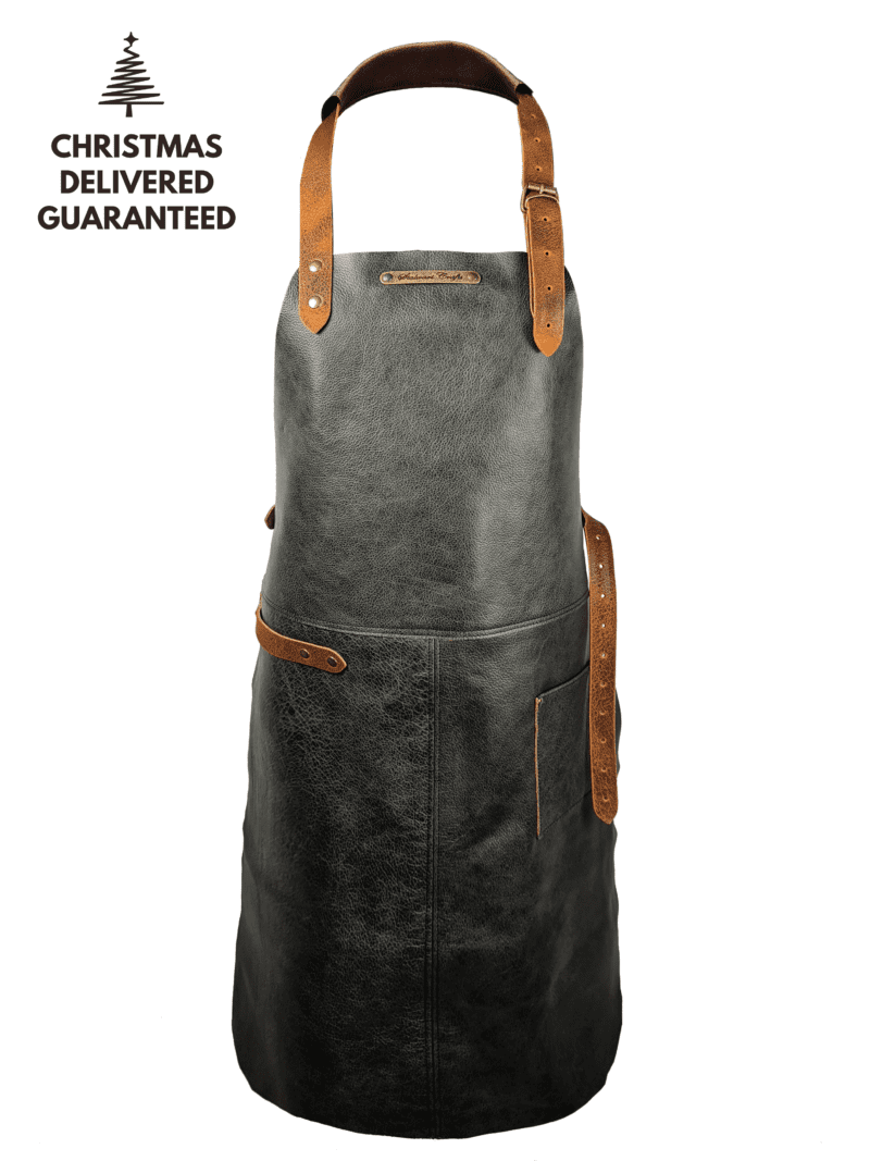 Deluxe Black Basic leather apron - Christmas guaranteed