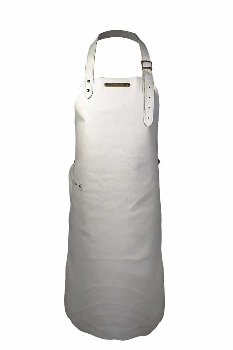 vegan leather apron white